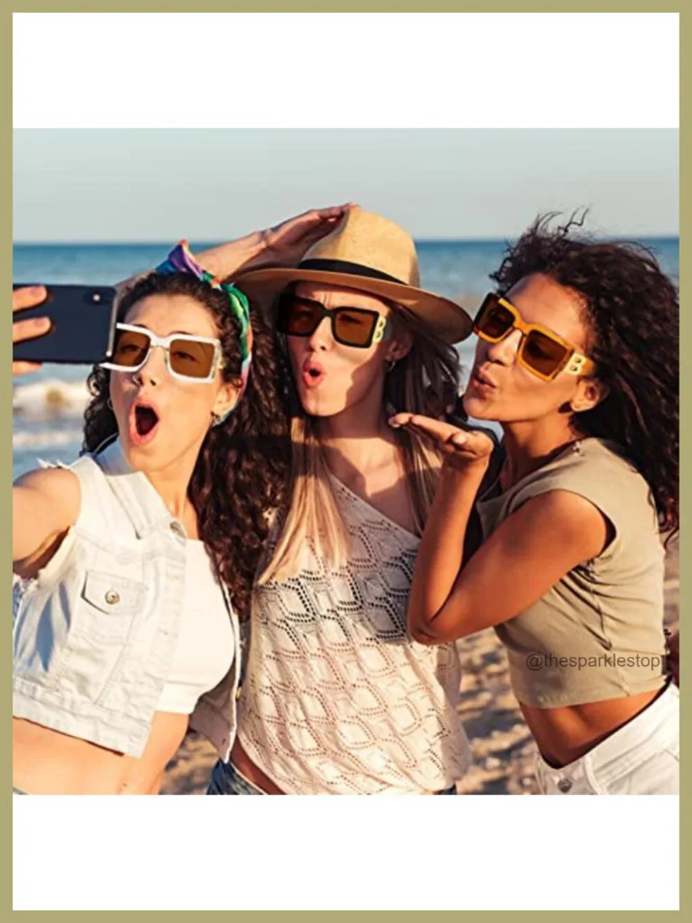 3 Pack Oversized Square Sunglasses UV400 Protection Unisex Trendy Thick Frame